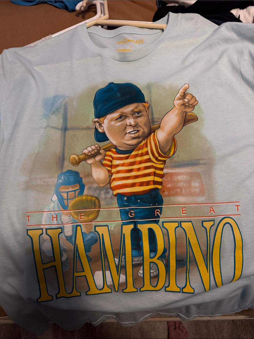 RSVLTS Sandlot Size Large The Great Hambino Kids Graphic Tee - Light Blue